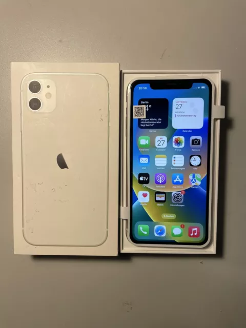 APPLE iPhone 11 128 GB 6,1 Zoll 12MP Dual Kamera DualSIM weiß - Wie Neu Montiert