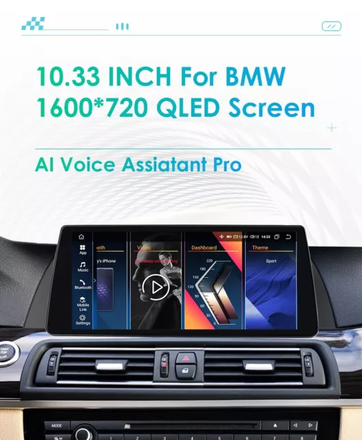 Android 12 10.33" GPS Autoradio Navi 6GB+64GB 4G für BMW 5 Series F10 F11 NBT 2