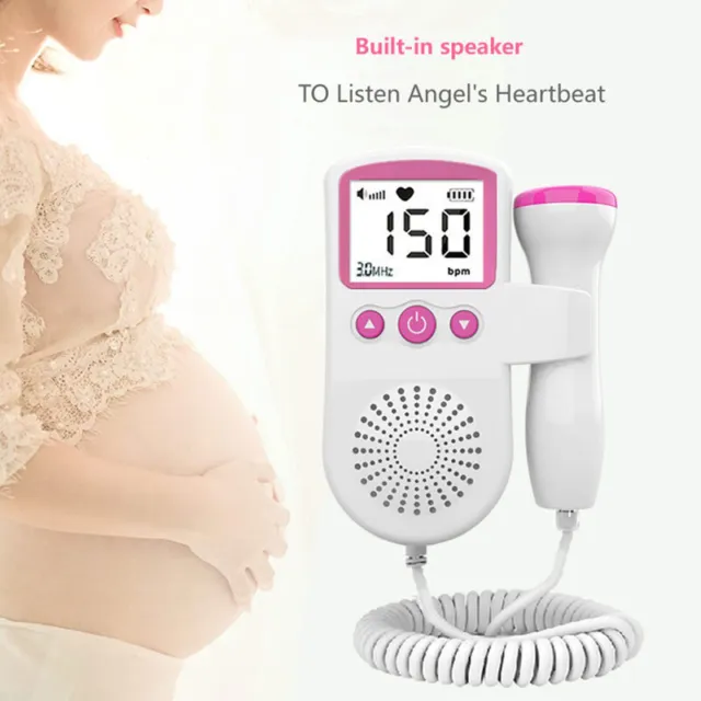 Monitor de frecuencia cardíaca Fetu embarazo FHR sonda fetal bebé medidor Doppler LCD