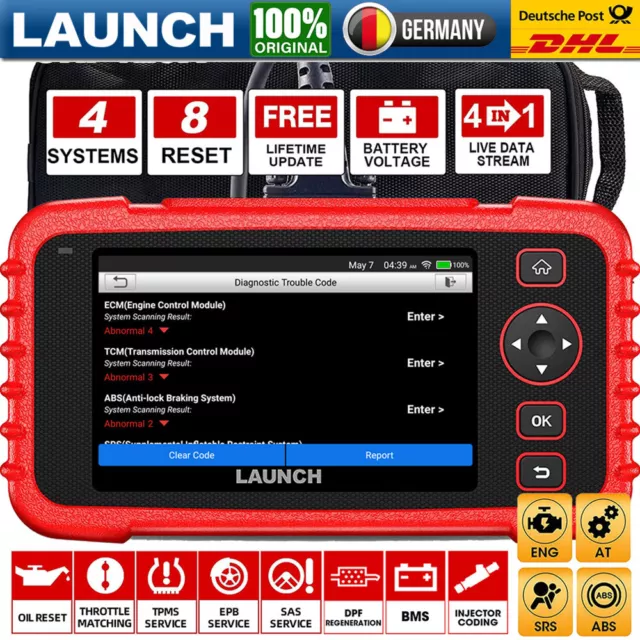 2023 Launch CRP129X KFZ OBD2 Diagnosegerät Auto Scanner ABS SRS TPMS EPB SAS DPF