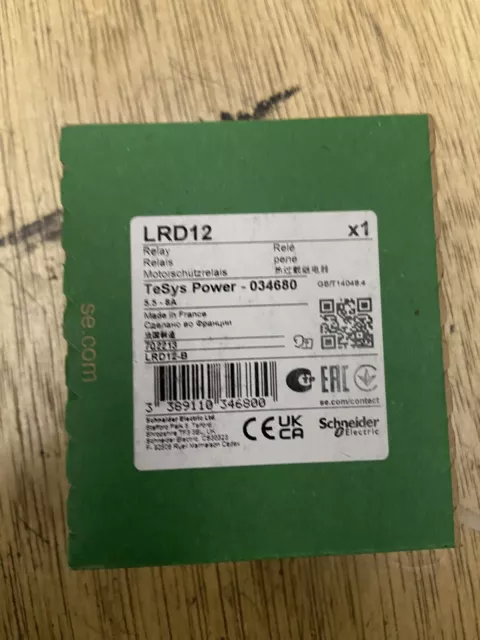 Schneider Electric Thermal Overload Relay LRD12 5.5 - 8A - Brand New