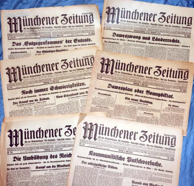 6x MÜNCHNER ZEITUNG München 1928/1929 KPD Kommunismus Moskau Berlin