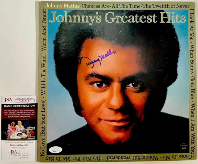 Johnny Mathis Signed Johnny's Greatest Hits Vinyl Record LP A Autograph JSA COA