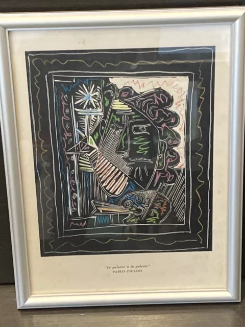 Lithographie couleurs d’apres Picasso- Le peintre à la palette