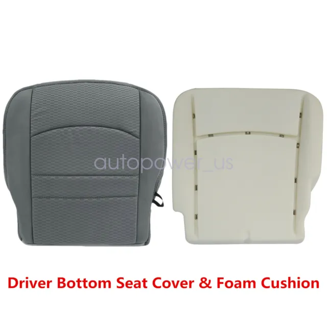 For 2013-2018 Dodge Ram 1500 2500 3500 Driver Bottom Seat Cover + Foam Cushion