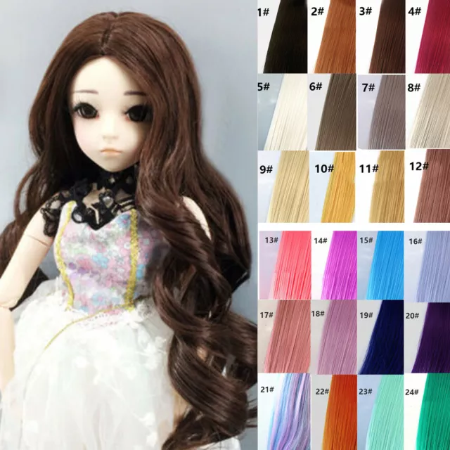 Dolls Wigs Curly Hair for 1/3 1/6 1/8 BJD Doll Replacement Accessories Colorful