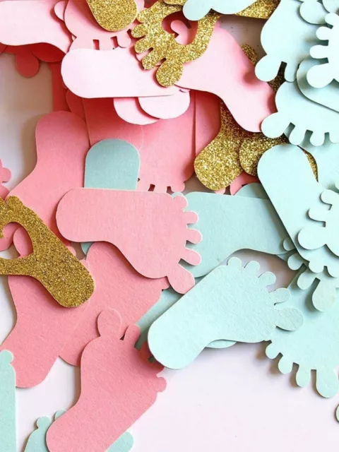 Baby Shower Pink, blue & Gold Baby Feet - Gender Reveal confetti-paper girl/boy