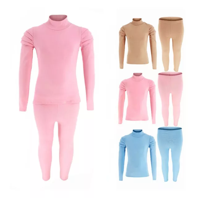 Girls Tracksuit Lounge Wear Ruched Sleeve Pink Beige Blue Top and Pants Outfit