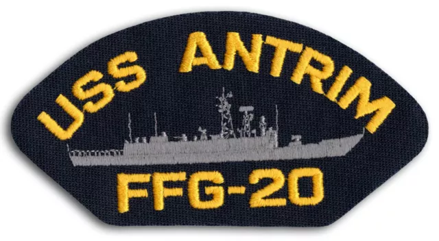 US Navy FFG-20 USS Antrim Guided Missile Frigate Cap Patch Iron-On (a)