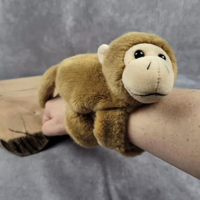 AA Plush Monkey Tan Brown Hugging Hook And Loop Small 9" Stuffed Animal