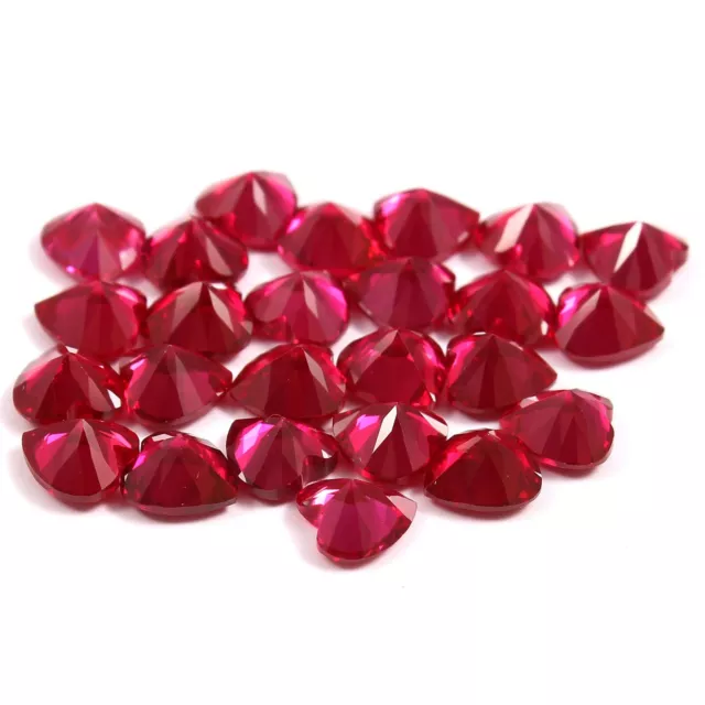 4x4 MM Natural Mozambique Pegion Red Ruby Heart Loose 5 Pcs Gemstone Cut Lot 3