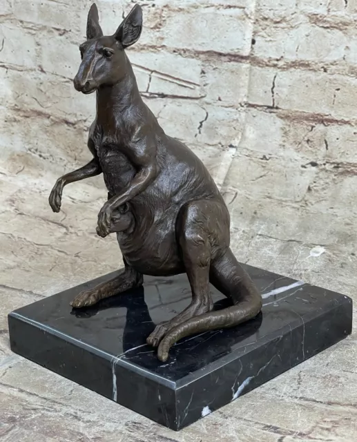 Signed Artwork Kangaroo by French Artist J.Moigniez Bronze Sculpture Figurine