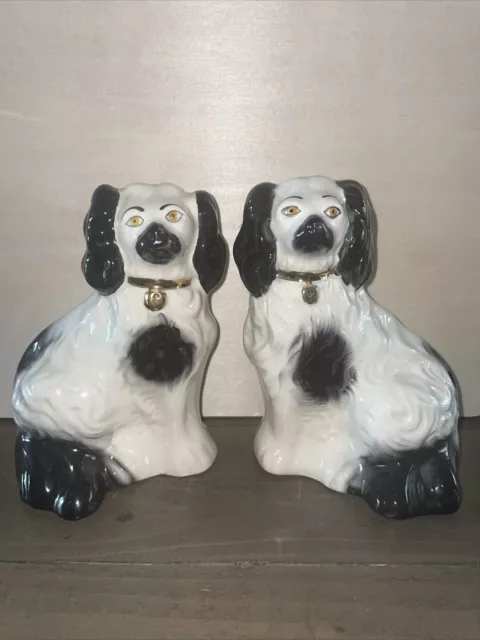 Pair of Beswick Staffordshire Mantle Wally Spaniel Dogs 14cm Tall 1378-6