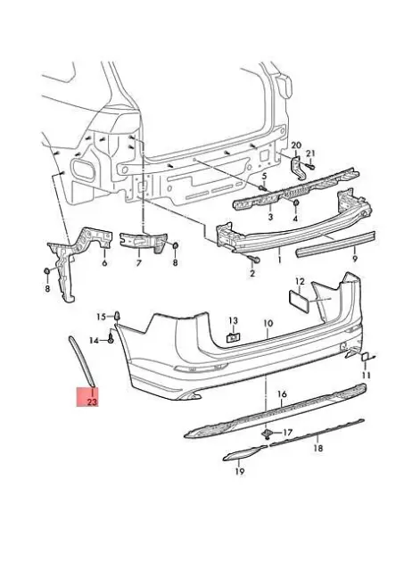 Genuine VW Golf R32 GTI Rabbit Variant 4Motion CD1 Trim Left Rear 5H98078339B9