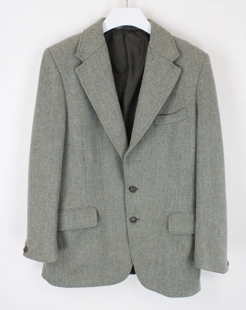 Harris Tweed Giacca Uomo ~ Medio Monopetto Lana con Motivo Foderato