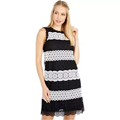 NWT Kate Spade Daisy Lace Crochet Dress Black White 0