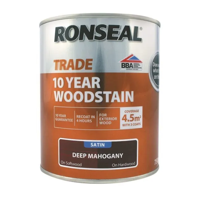 Ronseal Trade 10 anni mogano profondo macchia di legno raso 750 ml 38696