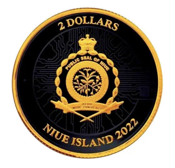 Moneta in argento con anello in oro dorato in platino nero da 1 oz Niue... 2