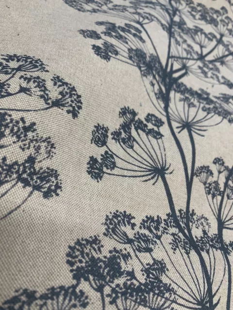 Natural Grey blue Tree Wildlife Linen Cotton Curtain Upholstery Cushion Fabric