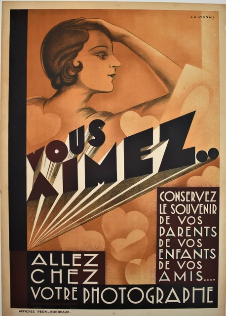 Very Early 1920s Art Deco Style French Photography Poster