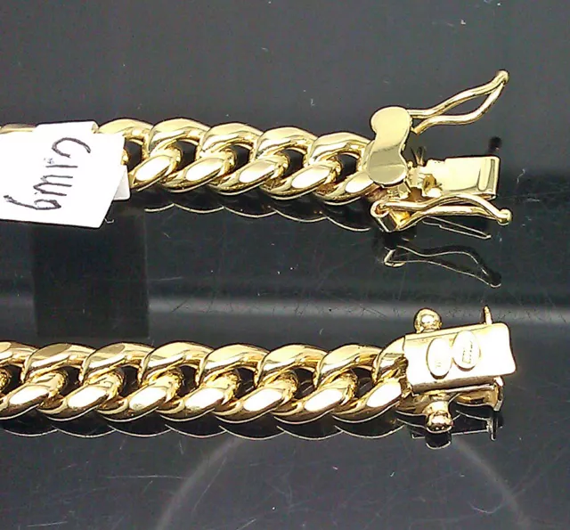 REAL Men 10k Yellow Gold Bracelet 6mm Miami Cuban 7.5 Inch On Sale Free Shipping 3