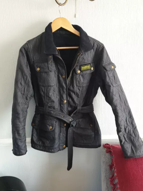 Women's Barbour International Navy Quilted Jacket Size 12