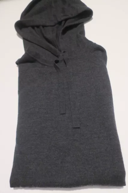Banana Republic Men's Merino Wool Hooded Char. Gray Sweater Size L