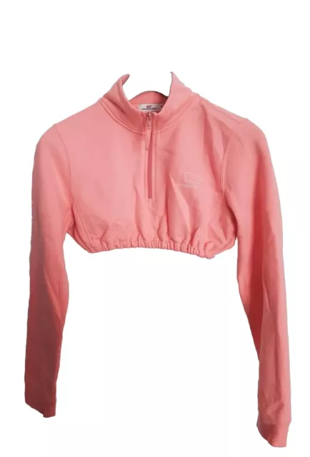 Maglione Vineyard Vines Ragazze Donna Rosa Balena Crop Felpa Boob Tube M 10/12