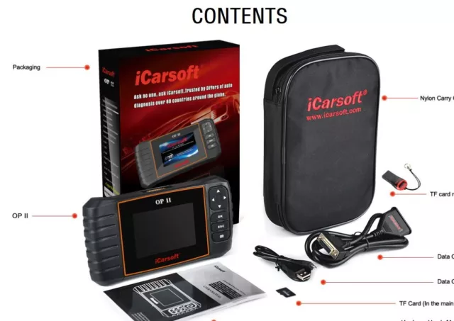 iCarsoft op V2 outil de numérisation de diagnostic professionnel opel/vauxhall