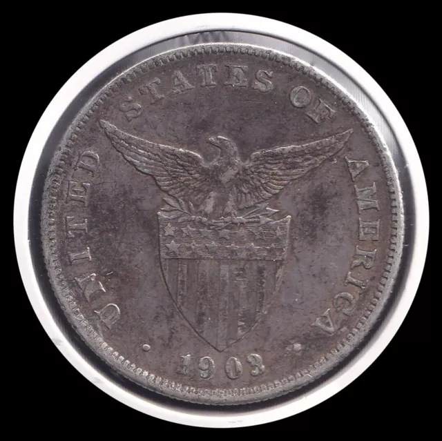 1903  US Philippines 1 Peso United States of America Silver Coin -Stock #A5