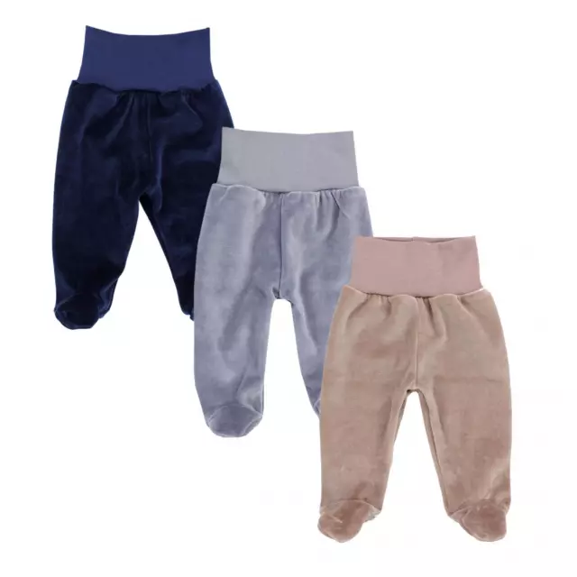 TupTam Baby Jungen Hose mit Fuß 3er Pack Nicki Strampelhose