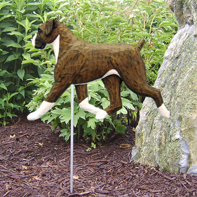 Boxer Outdoor Garden Dog Sign Hand Painted Figure Brindle Uncropped