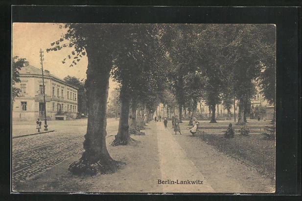 AK Berlin-Lankwitz, Straßenpartie mit Gasthof zur Linde