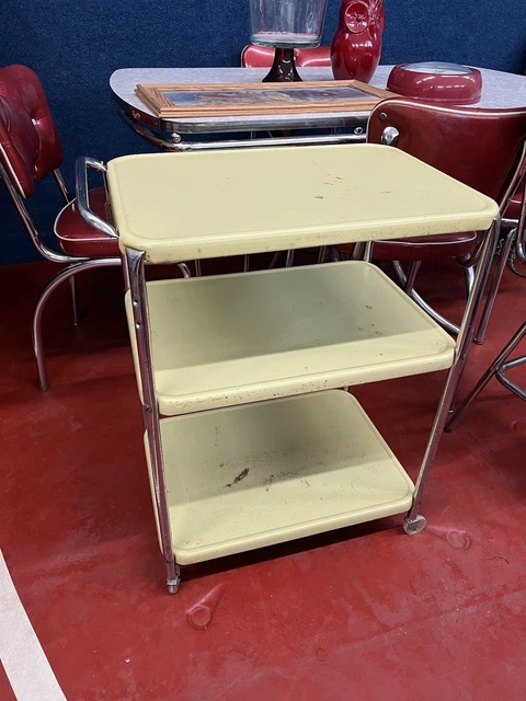 Vintage Cosco Stylaire Original Kitchen Cart -Light Pale Yellow MCM Vintage Cosco Stylaire Original Kitchen Cart -Light Pale Yellow MCM