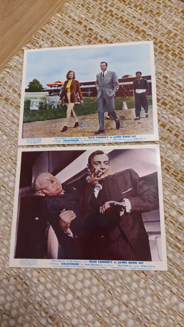 James Bond 007 Goldfinger cinema lobby cards x 2