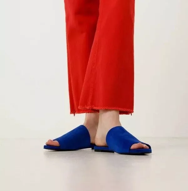 Robert Clergerie Gigy Women's Shoes Slip On Flats Sandals Blue Suede US 5 M $395 2