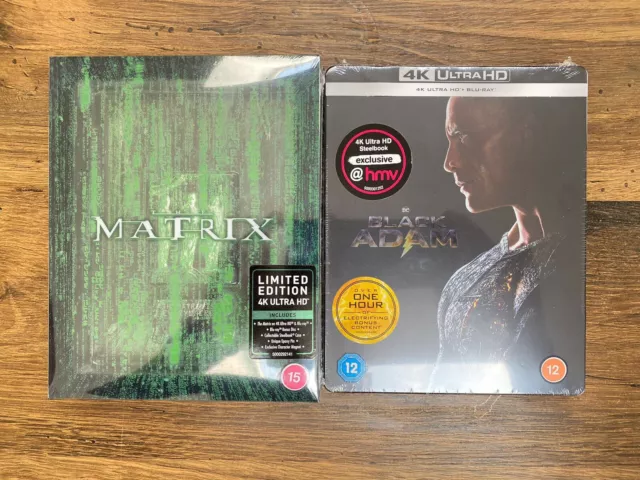 The Matrix Titans of Cult 4k Ultra HD Blu ray Steelbook/black Adam Steelbook