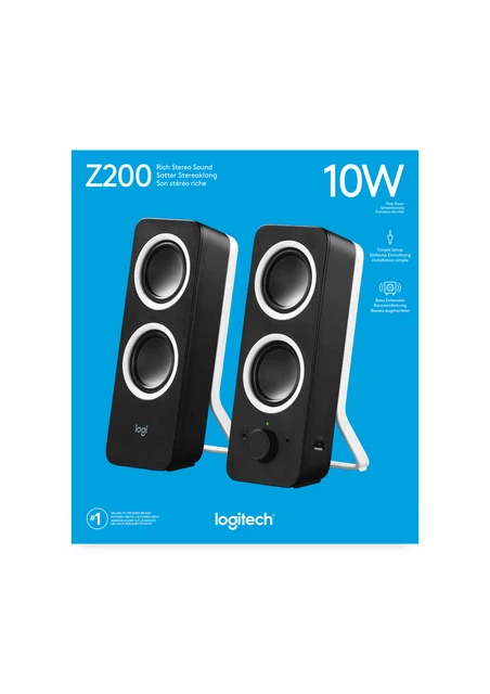 Logitech Z200 Stereo Multimedia Speakers Midnight Black