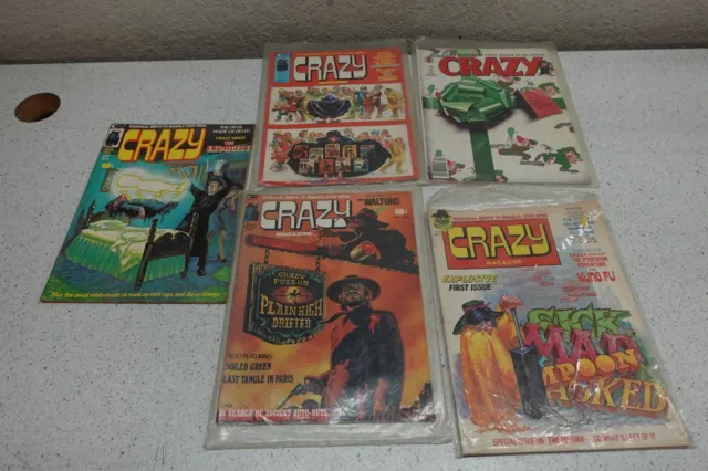 CRAZY Magazine 5 issues lot Stan Lee Marvel good condition