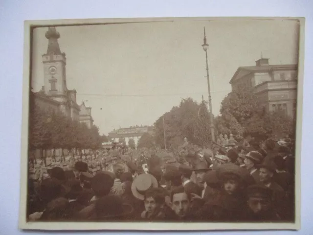 Polen Warschau, Einzug deutscher Truppen 1916, original Foto mit Text