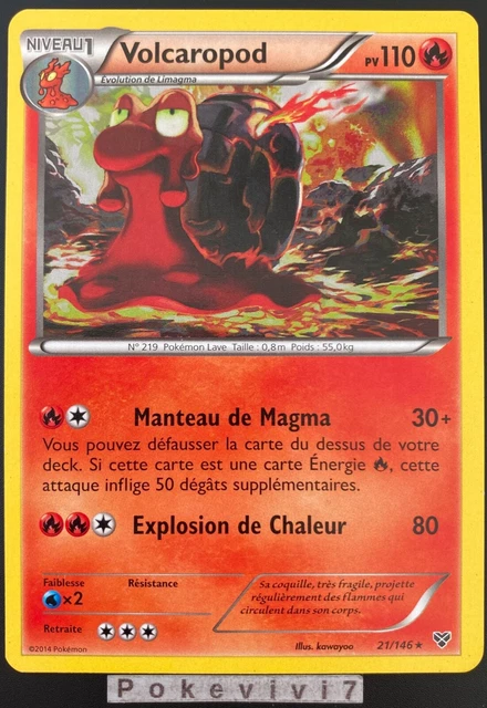 Carte Pokemon VOLCAROPOD 21/146 Rare XY1 XY de Base FR