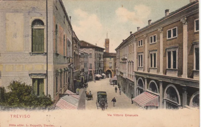 23-23987 - Treviso - Via Vittorio Emanuele Viaggiata 1909