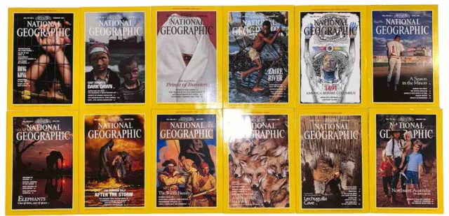 National Geographic 1991 Englisch komplette Sammlung 1-12 Zeitschrift Hefte Maps