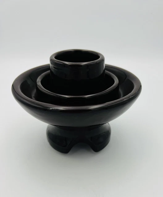 6” X 4.5” Vintage Brown LOCKE Porcelain/Ceramic High Voltage Power Insulator. 8
