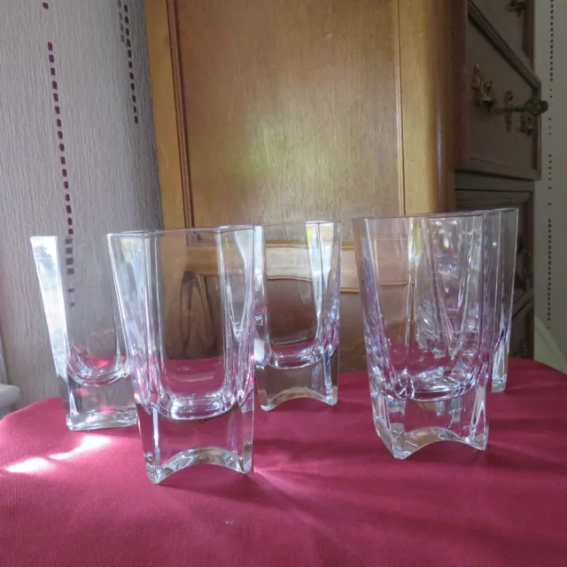 5 Vasos A Naranjada De Cristal De Sevres Modelo A Juego