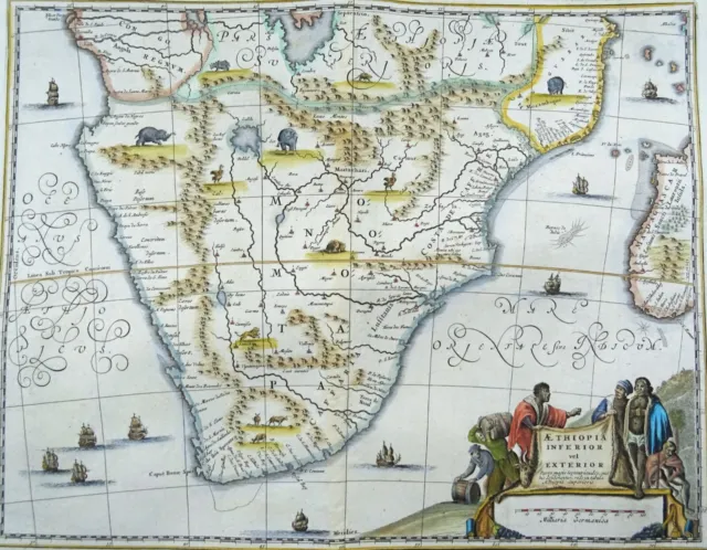 South Africa, Botswana, Zambia Zimbabwe, Angola, Mozambique,..map Dapper, 1668