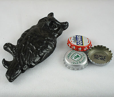 Black OWL Cast Iron Figural Bottle Opener, Reproduction of Classic Opener NEW!