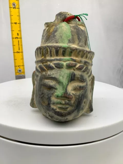 Japanese Clay Bell Ceramic Dorei Asian Antiques Amida Bodhisattva2.3x2.5x3.7inch