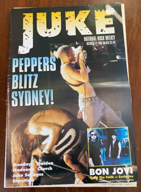 Juke Magazine Aust Oct 24, 1992. Red Hot Chilli Peppers, Bon Jovi, Madonna