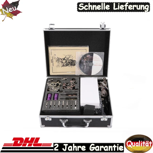 Profi Komplett Tätowiermaschine Set 4 tattoo Maschine Gun 7 Farben 8 Tinte Nadel